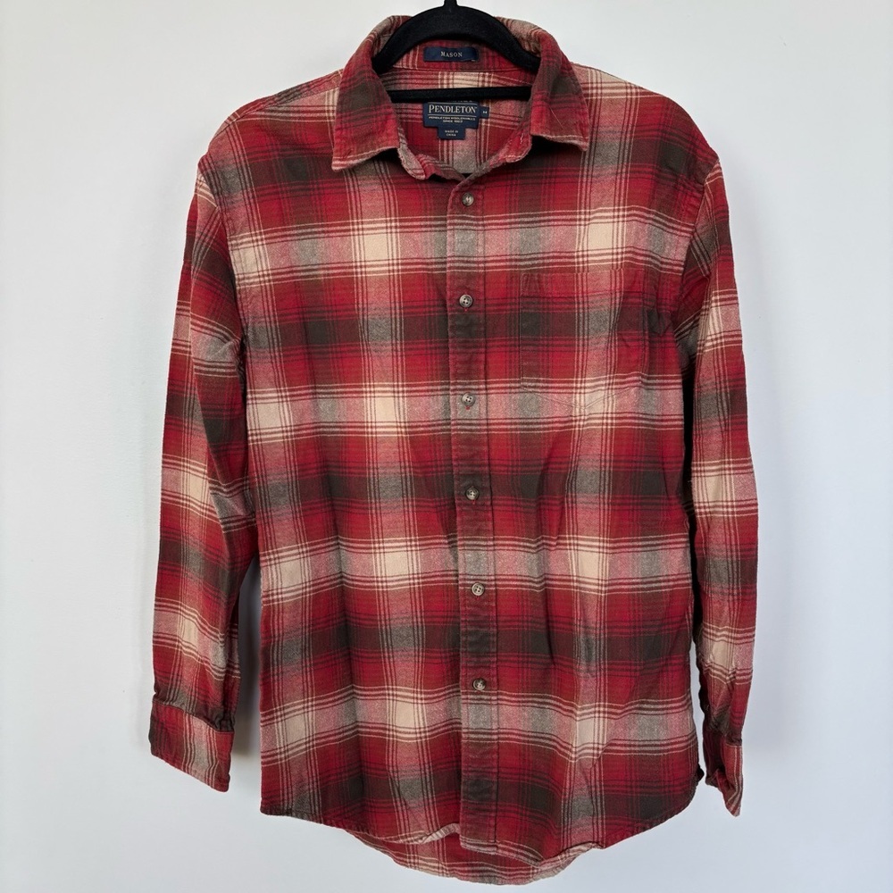 Pendleton Mason Flannel Button Down Shirt Size M‎